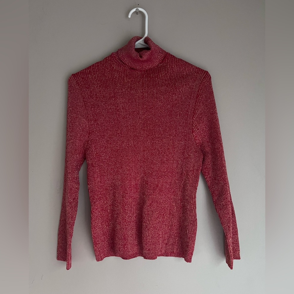 Women's Red Turtleneck Sweater